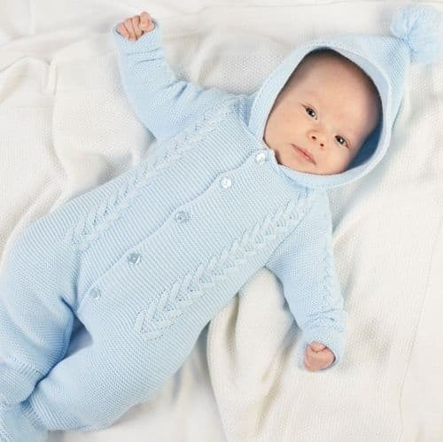 Dandelion Blue Knitted Pramsuit Carriages - Main Image