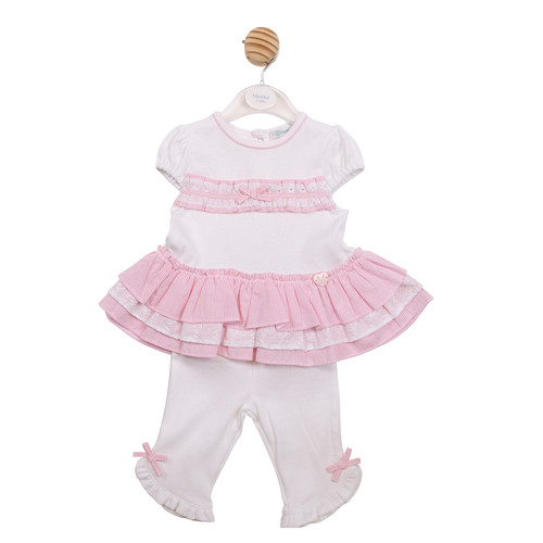 Mintini White & Pink Tunic & Legging Set