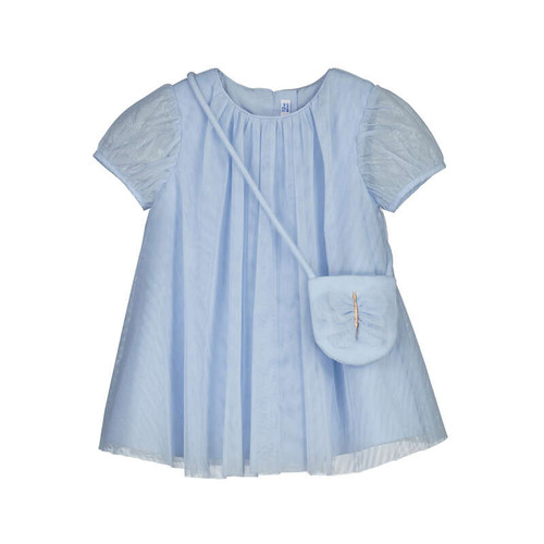 Mayoral Sky Blue Tulle Dress With Bag