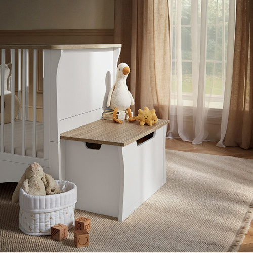 Cuddle Co Clara Storage Box - White & Ash