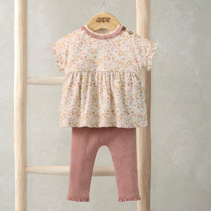 Mamas & Papas Ditsy T-Shirt & Leggings Outfit Set