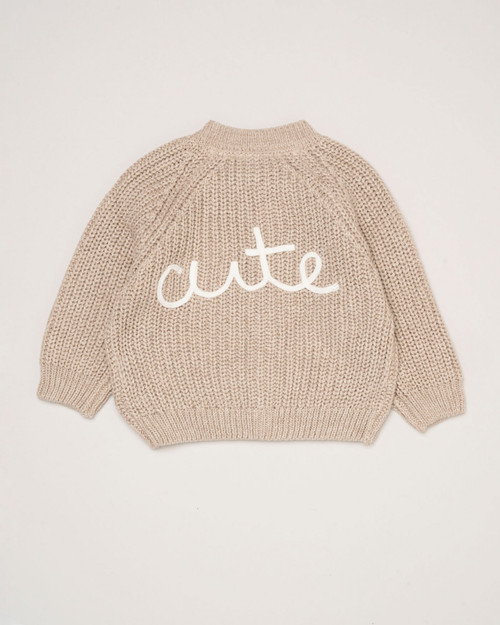 Beige 'Cute' Cardigan