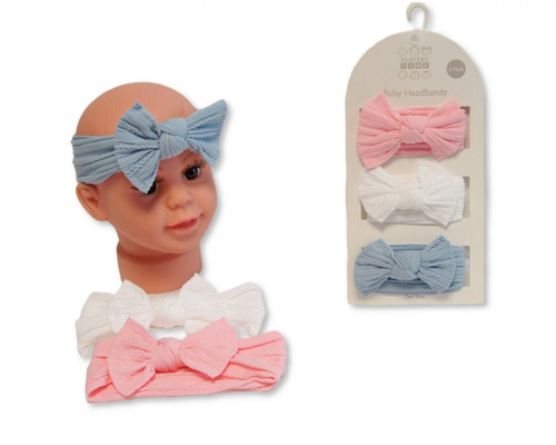 Cable Triple pack Stretch Bow headband set by Nursery Time