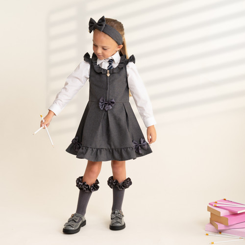 Caramelo Grey Zip Pinafore