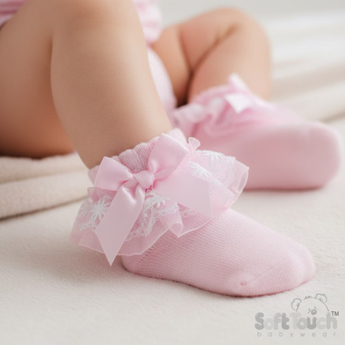 Pink Organza Lace Socks