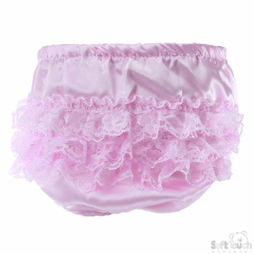 Pink Satin Frilly Pant