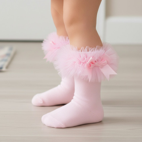 Tick Tock Pink Bow Tutu Socks
