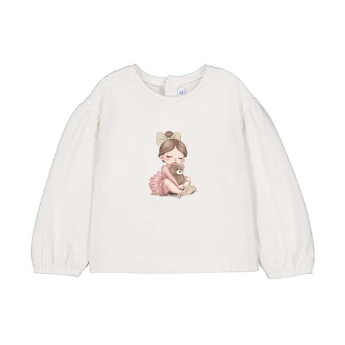 Mayoral Natural Long Sleeve Graphic T-shirt