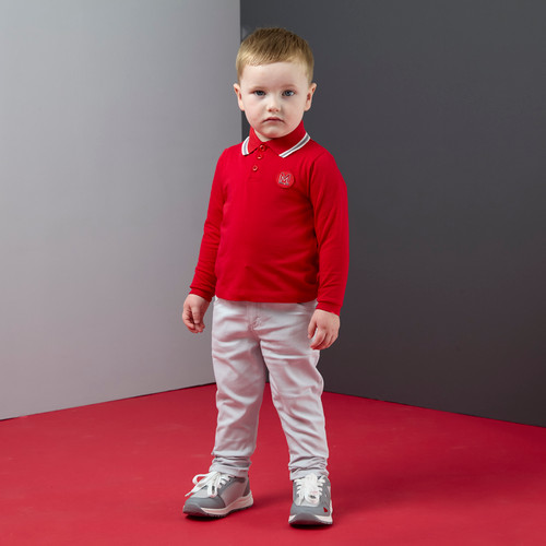 Mitch & Son Timmy Red Long Sleeve Polo