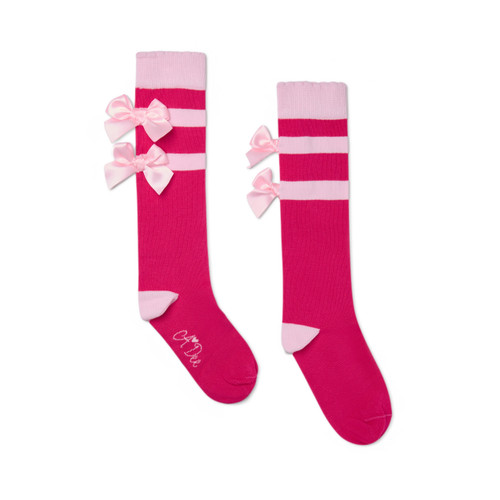A Dee Astrid Strips & Bow Knee High Socks