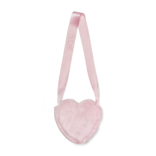 A Dee Alma Pale Pink Fur Heart Bag
