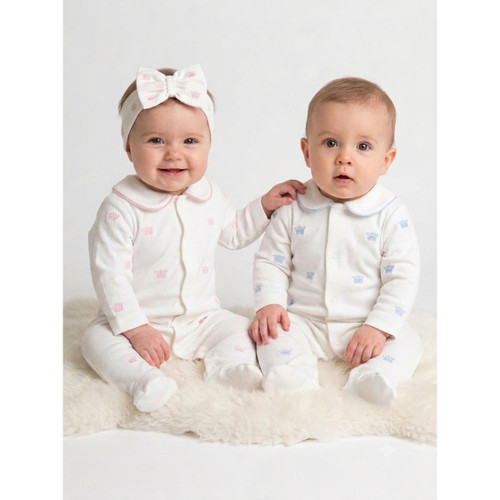 Carriages The Label Pink Crown Babygrow