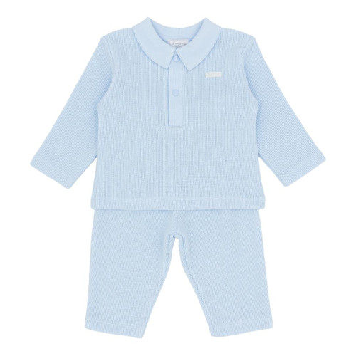 Amore Blue Knitted Polo Set
