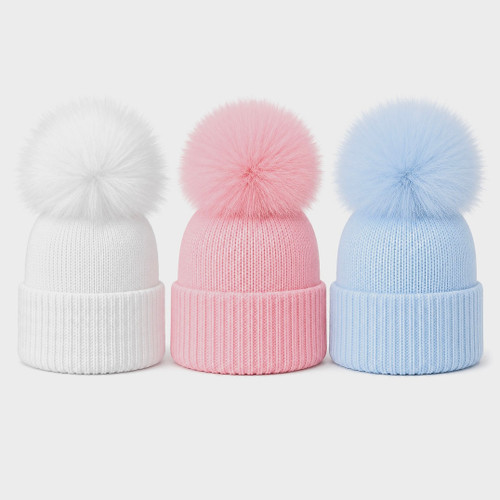 Kleo Kids Baby Hat Smooth knit with Single Pom-Pom