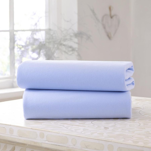 Clair De Lune 2 Pack Fitted Cot Bed Sheets Blue