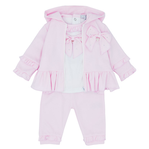 Blues Baby 3 piece light pink tracksuit with hood