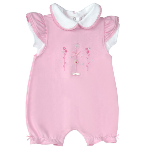 Amore by Kris X Kids Pink Daisy Daisy Dungaree Set for baby girls