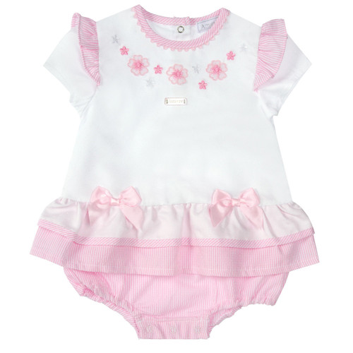 Amore by Kris X Kids Pink Summer Flower Romper for baby girls