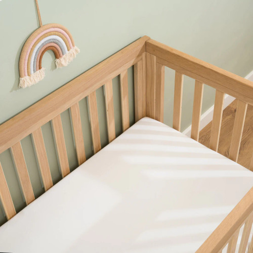 Clair De Lune White 2 Pack Fitted Cotton Cot Sheets - 120 x 60 cm