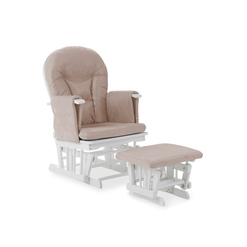 O Baby Reclining Glider Chair and Stool - Sand
