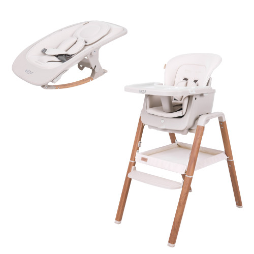 Tutti Bambini Nova Highchair - Ecru/Scandinavian Walnut