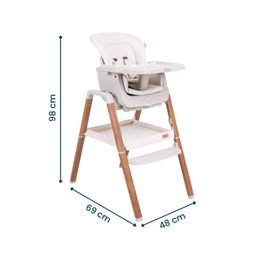Tutti Bambini Nova Highchair - Ecru/Scandinavian Walnut