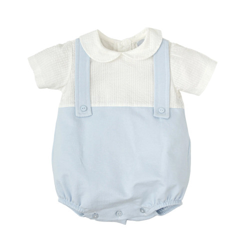 Babidu White & Blue Romper Babidu White & Blue Romper