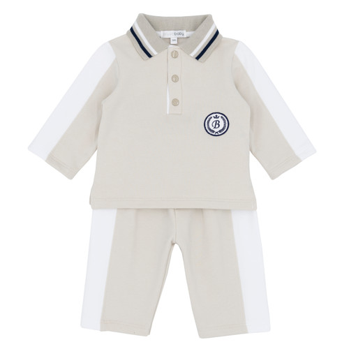 Blues Baby Beige Polo & Trouser Set