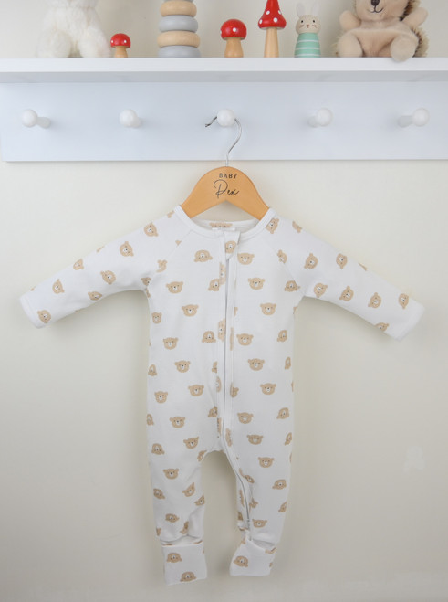 Pex Natural Ted Zipped Sleepsuit