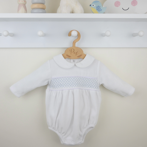 Pex White & Blue Albert Romper