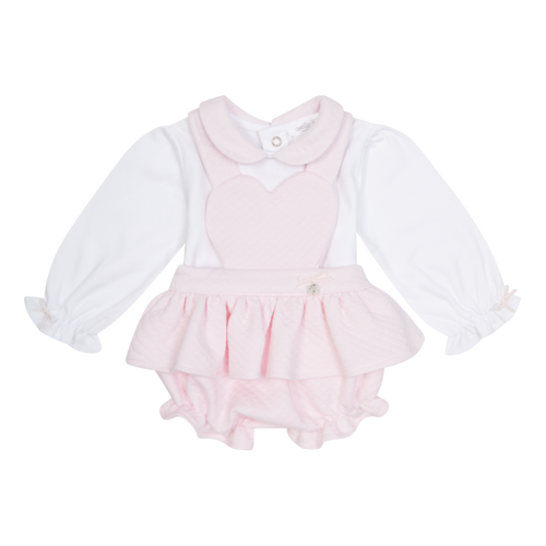 Deolinda Hearts & Stars Baby Pink Bloomers Set
