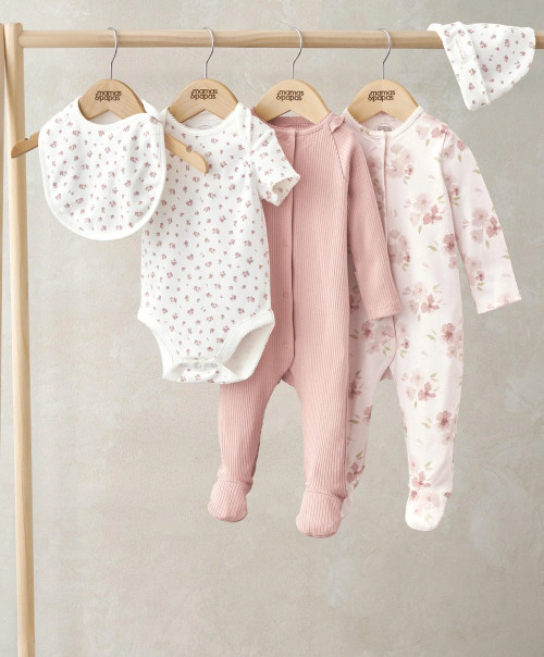 Mamas & Papas Watercolour Floral Set (5 Piece) - Ditsy Rose Print