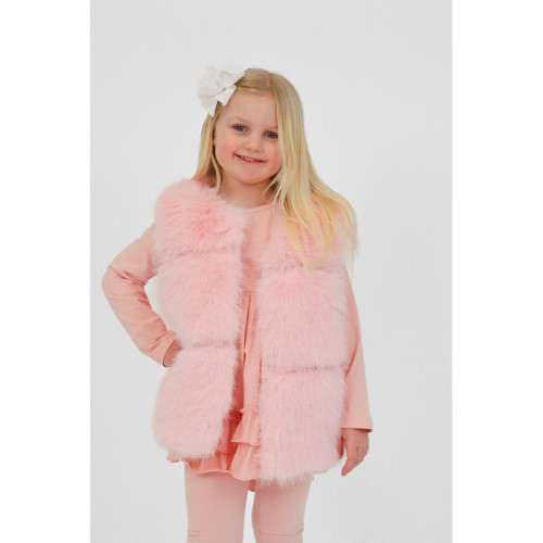 Harris Kids Pink Fur Gilet - Alora