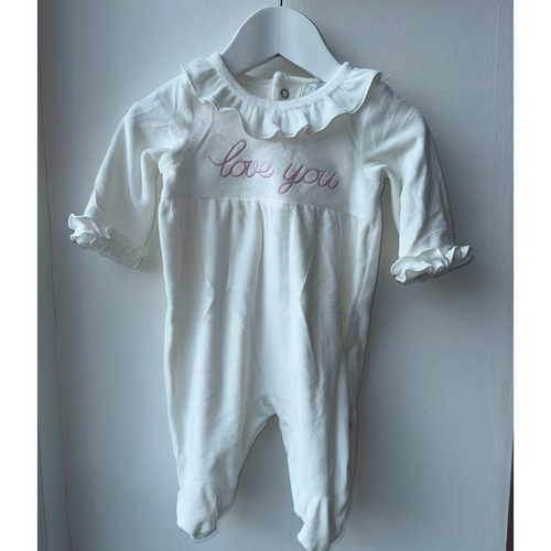CTL Velour White & Pink Love You Babygrow CTL Velour White & Pink Love You Babygrow