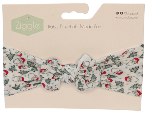 Ziggle White Santa turban bow headband