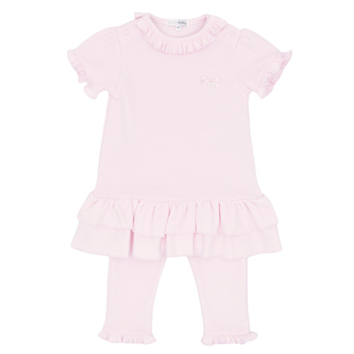 Blues Baby Pink Frill Dress & Leggings