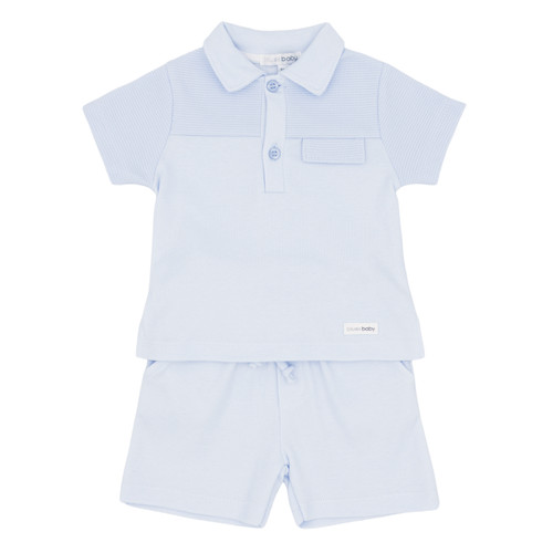 Blues Baby Blue Polo Shirt & Shorts Set