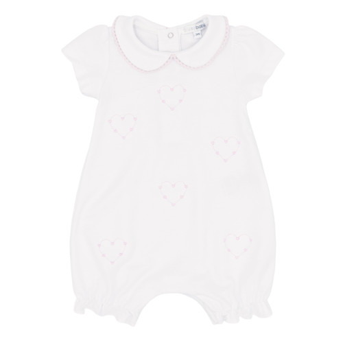 Blues Baby White Shortie With Heart Embroidery