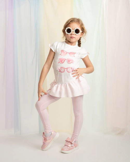 Caramelo Kids Pink Sunglasses Legging Set