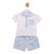 Mintini White & Blue Polo & Shorts