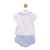 Mintini White & Blue Jam Pant Set
