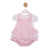 Mintini White & Pink Top & Romper Dungaree Set