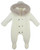 Pex Ivory Fur Hood Pramsuit