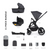 Venicci Tinum Edge Charcoal 3 in 1 with Isofix Engo Base