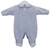 grey velour babygrow with collar and buttons