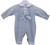 pex grey velour babygrow with collar and bow