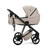 Sleek Sahara-toned Milano Evo pram by Mee-go, displaying a stylish design with adaptable features and inclusive accessories for comfort and versatility
