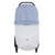 Uzturre White Leatherette Pushchair Footmuff with Blue Fur Lining: Elegant and cozy accessory, universally fitting most brands.