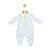 mintini blue baby grow with white collar