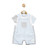 Mintini Blue White & Grey Top & Shorts Dungaree Set